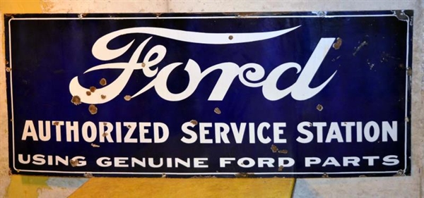 FORD AUTHORIZED SERVICE STATION PORCELAIN SIGN.   
