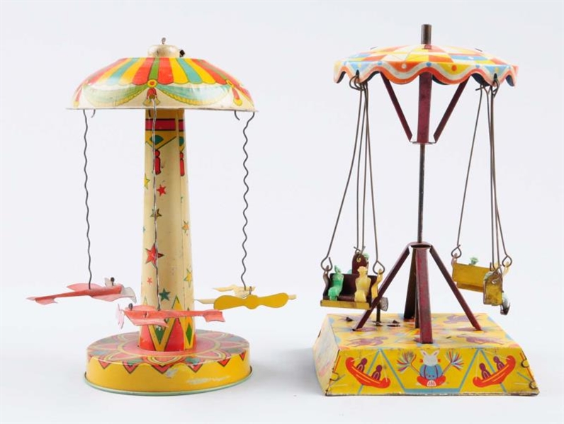LOT OF 2: TIN WIND - UP MERRY - GO - ROUND.       