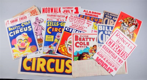 LARGE LOT OF CIRCUS WINDOW CARDS.                 