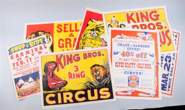 LOT OF 1940S-60S CIRCUS POSTERS.                  