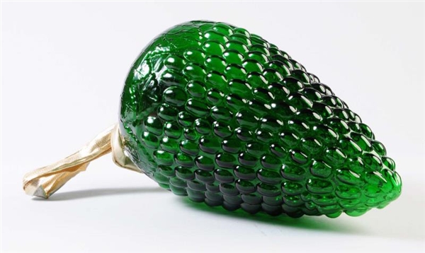 LARGE GREEN GLASS ORNAMENT.                       