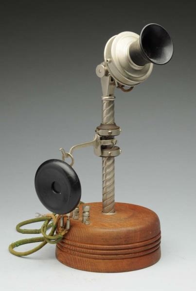 1898 DEVEAU ROPE SHAFT DESK TELEPHONE.            