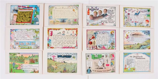 LOT OF 20:  TEMPERANCE POSTCARDS - A. T. COOK     