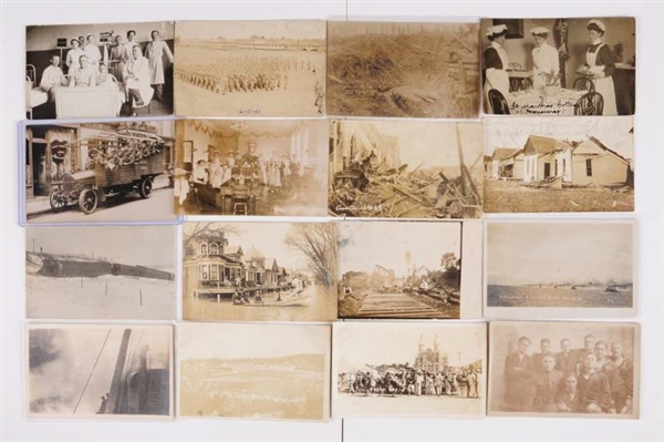 LOT OF 30: INTERESTING REAL PHOTO POSTCARDS.      