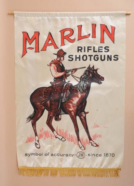 MARLIN RIFLES AND SHOTGUNS ADVERTISING BANNER.    