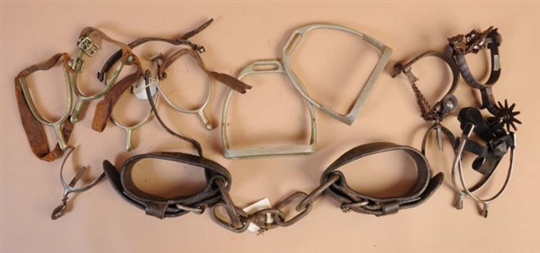 LOT OF ASSORTED SPURS AND RELATED ITEMS.          