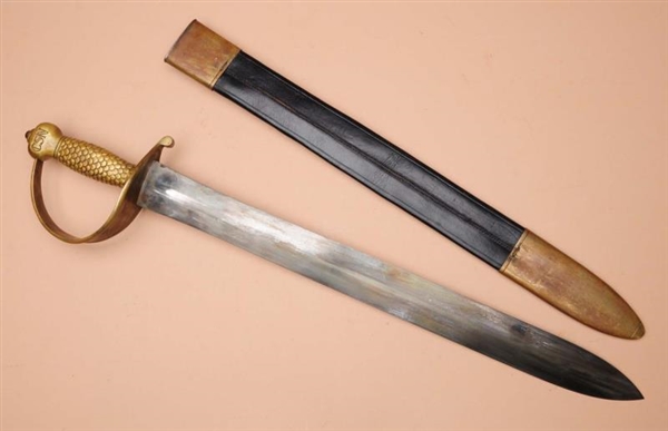 SMALL SWORD WITH SCABBARD MARKED "CSN".           