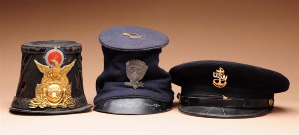 LOT OF 3: MILITARY HATS.                          