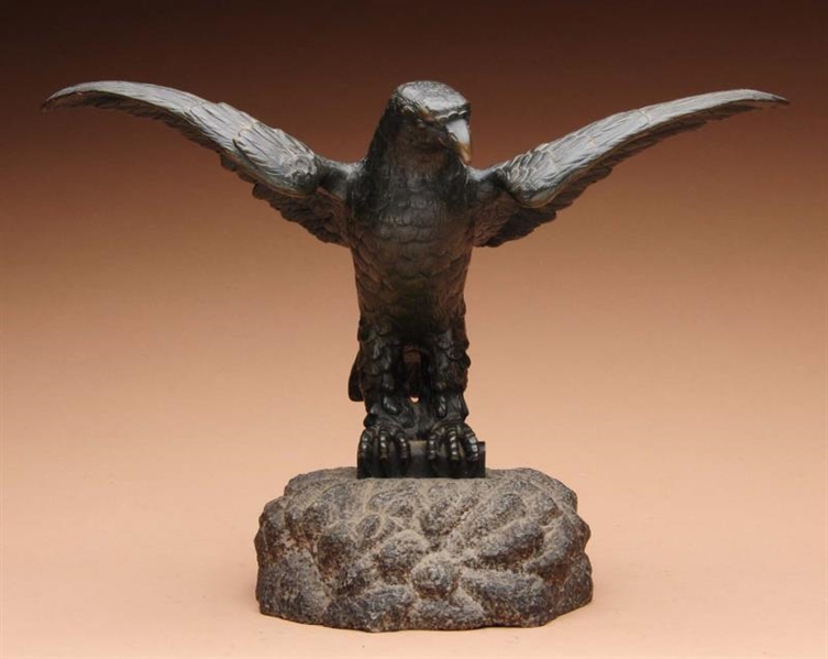 EAGLE ON SCULPTED MARBLE BASE.                    