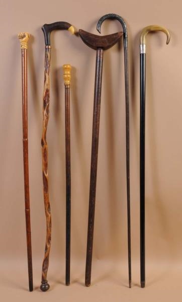 LOT OF 6: ASSORTED CANES.                         