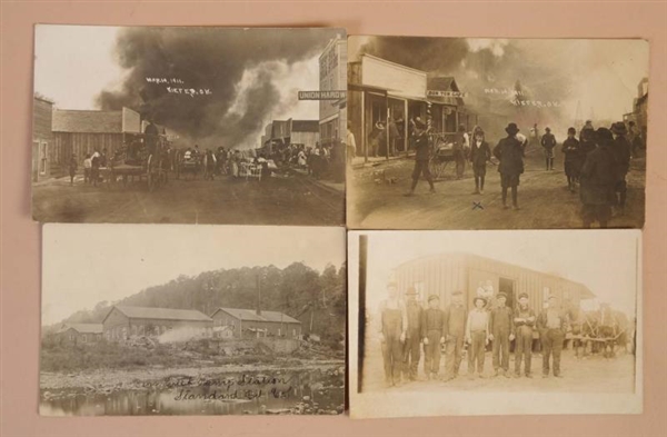 LOT OF 4: OIL FIELD REAL PHOTO POSTCARDS.         
