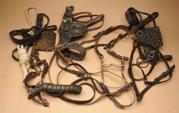 LOT OF LEATHER ITEMS.                             