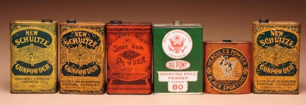 COLLECTION OF 6: VINTAGE POWDER TINS.             