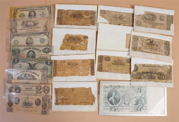 LOT OF EARLY BANK NOTES.                          