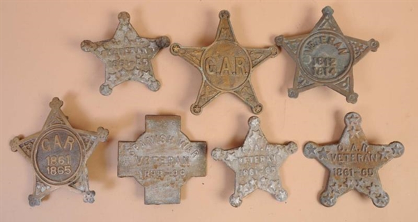 LOT OF 7: VETERANS GRAVE MARKERS.                 
