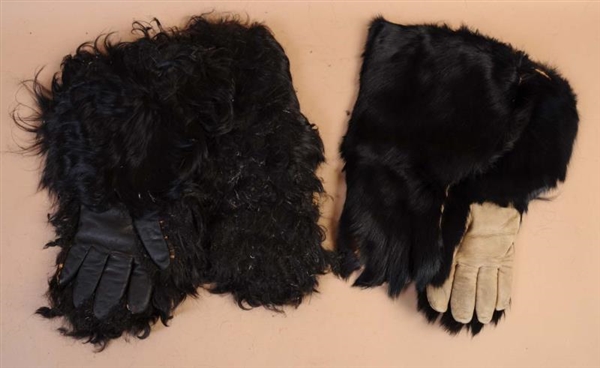 LOT OF 2: PAIRS OF FUR GLOVES.                    