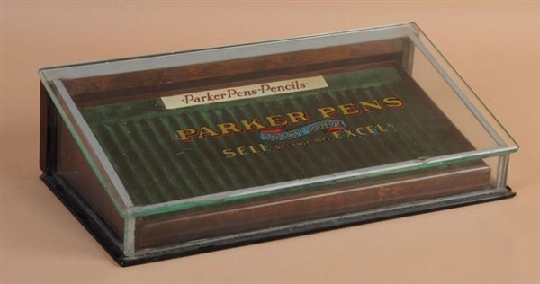 PARKER PEN GLASS CASE.                            