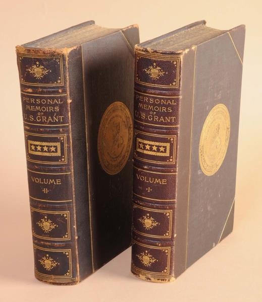 LOT OF 2: LEATHER BOUND BOOKS.                    