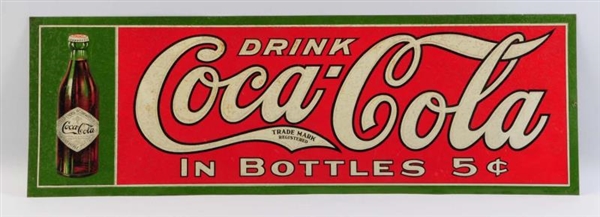 EMBOSSED TIN COCA-COLA BOTTLE SIGN.               