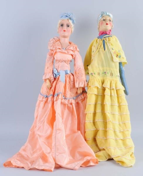 LOT OF 2: COMPOSITION LADY DOLLS.                 