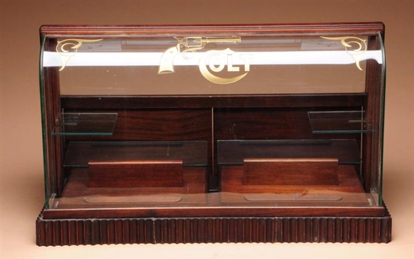 COLT BOW FRONT COUNTERTOP DISPLAY CASE.           