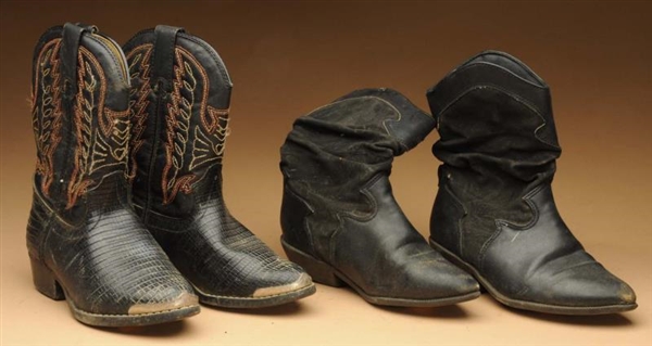LOT OF 2: PAIRS OF CHILDRENS COWBOY BOOTS.       