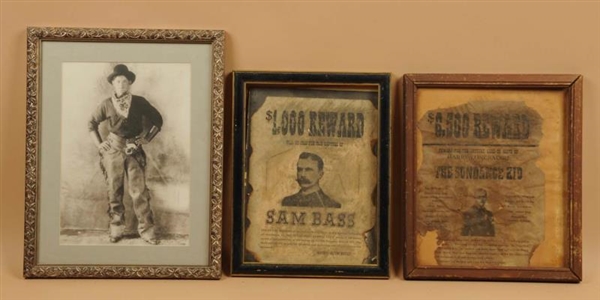 LOT OF 3: WANTED POSTERS AND PHOTO.               