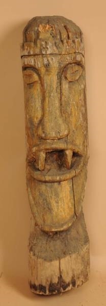 EARLY WOODEN TOTEM.                               
