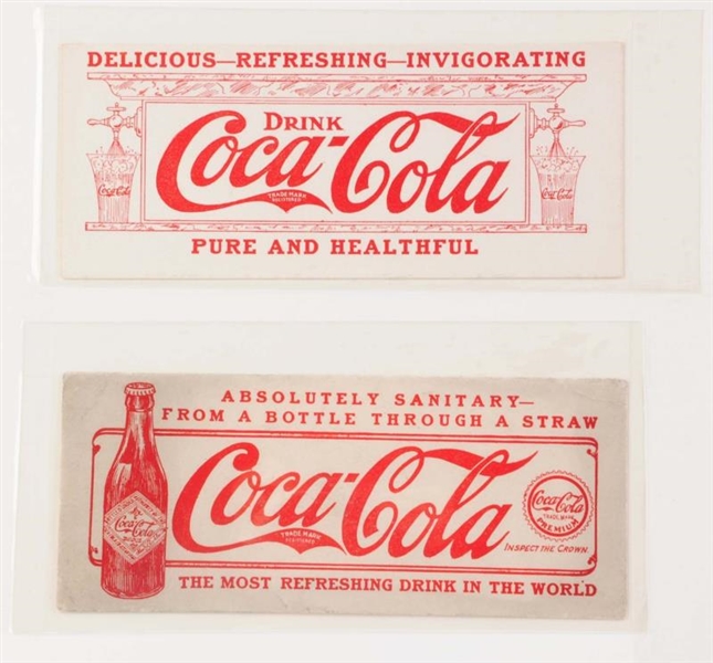 LOT OF 2:EARLY COCA-COLA BLOTTERS.                