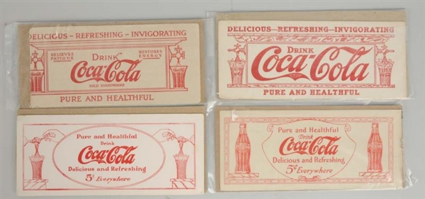 LOT OF 4: EARLY COCA - COLA BLOTTERS.             
