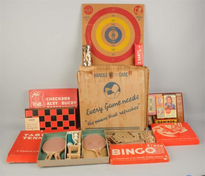 1940S COCA - COLA GAME BOX WITH GAMES.            