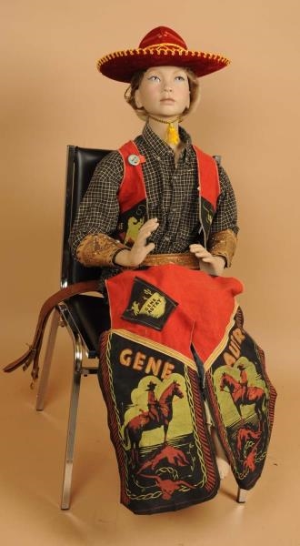 MANNEQUIN WITH EARLY GENE AUTRY OUTFIT.           