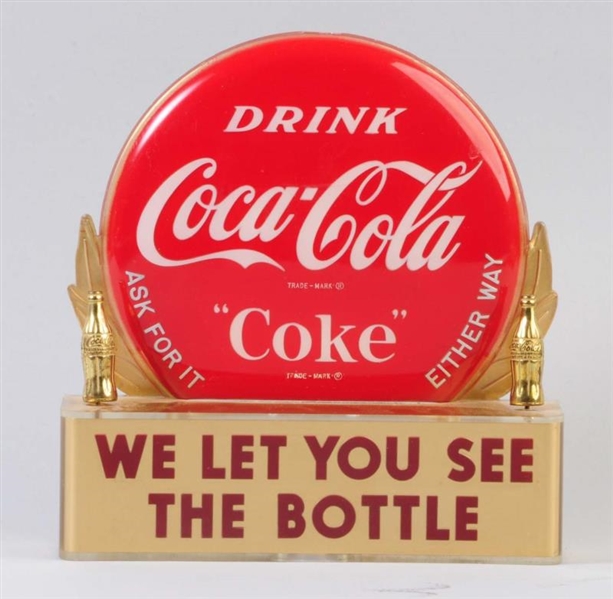SMALL 1950S COCA-COLA BOTTLE TOP DISPLAY.         