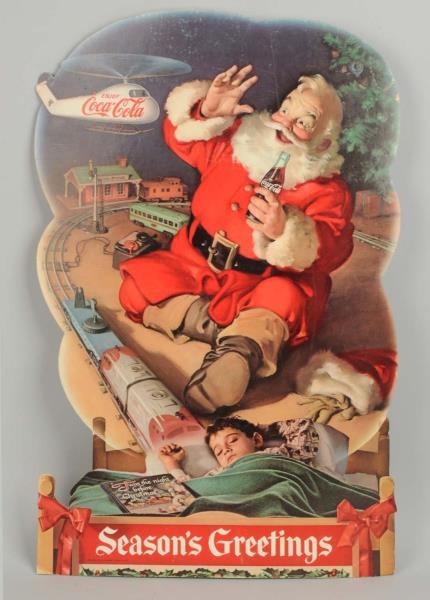 1950S COCA - COLA SANTA WITH HELICOPTER SIGN. .   