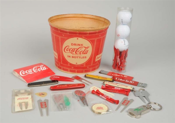 LOT OF COCA - COLA ADVERTISING ITEMS.             