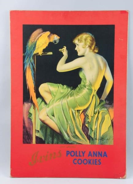 IVINS POLLY ANNA COOKIES CARDBOARD SIGN.         