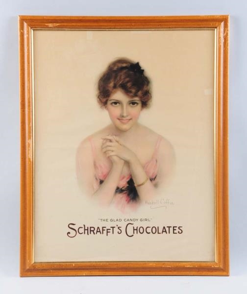 LARGE SCHRAFFTS CHOCOLATES PAPER POSTER.         