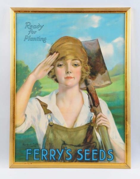 1920S FERRYS SEEDS PAPER POSTER.                 