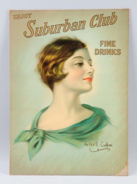 1920S SUBURBAN CLUB CARDBOARD POSTER.             