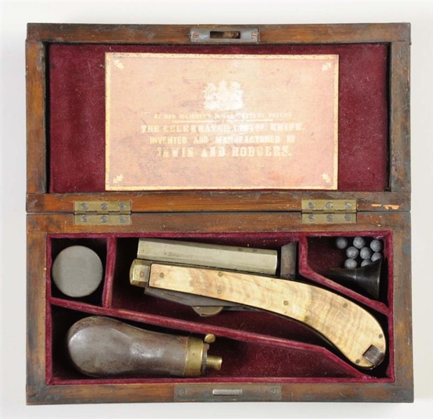 UNWIN & RODGERS TYPE KNIFE PISTOL PERCUSSION CASE 