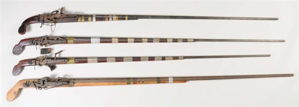 LOT OF 4: CRUDELY MADE MIDDLE EASTERN RIFLES.     