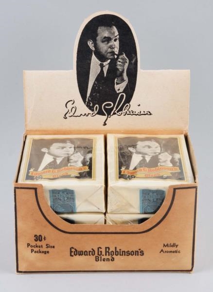 BOX OF EDWARD G. ROBINSON TOBACCO PACKS.          