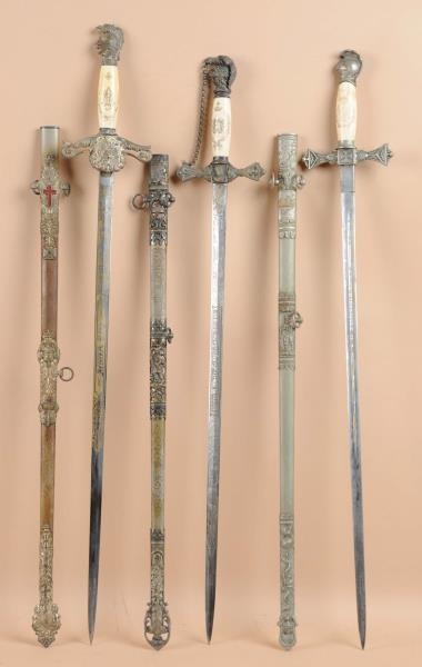 LOT OF 3: 19TH CENTURY LODGE PRESENTATION SWORDS. 