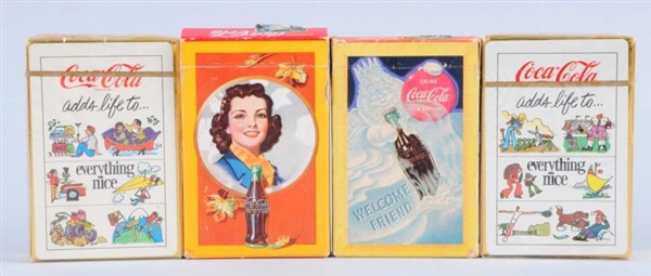 LOT OF 4: COCA - COLA PLAYING CARD DECK.          