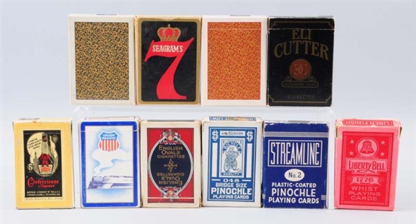 LOT OF 10 DECKS OF PLAYING CARDS.                 