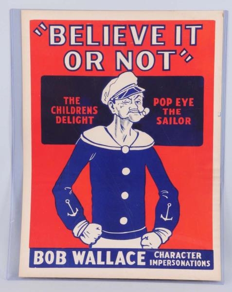 BOB WALLACE IMPERSONATOR SIDESHOW POSTER.         