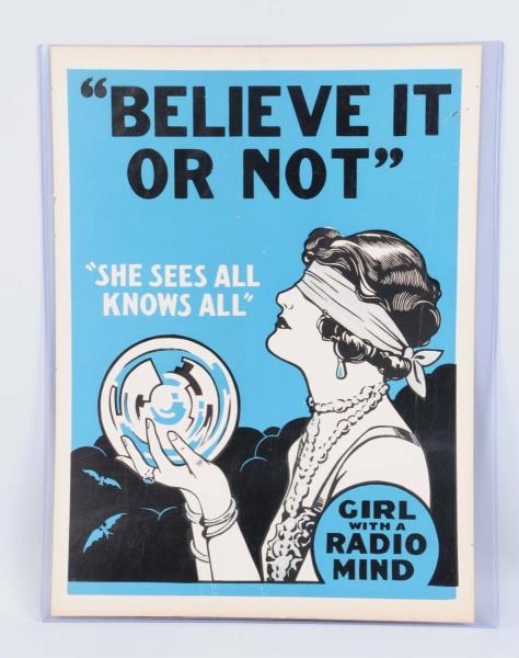 GIRL WITH A RADIO MIND SIDESHOW POSTER.           