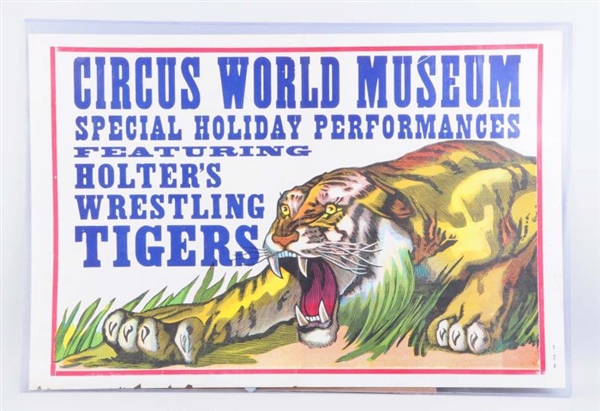 CIRCUS WORLD MUSEUM WRESTLING TIGERS POSTER.      