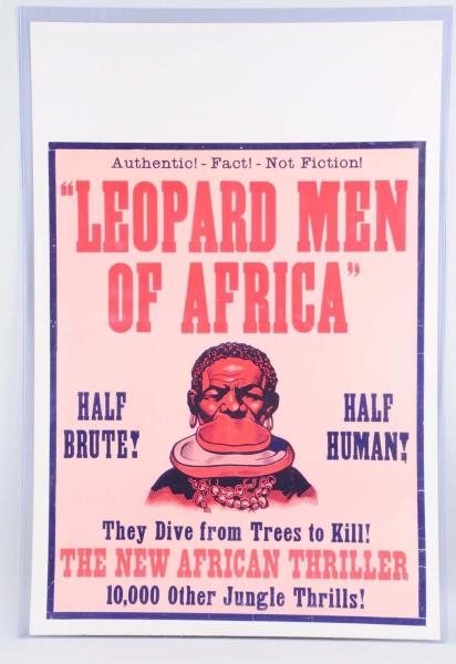 LEOPARD MEN OF AFRICA SIDESHOW MOVIE POSTER.      