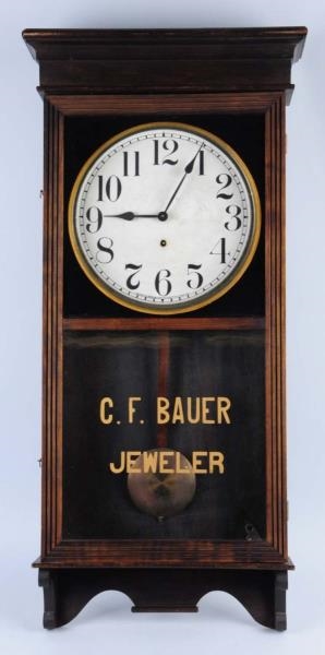 C.F BAUER JEWLER ADVERTISING CLOCK.               
